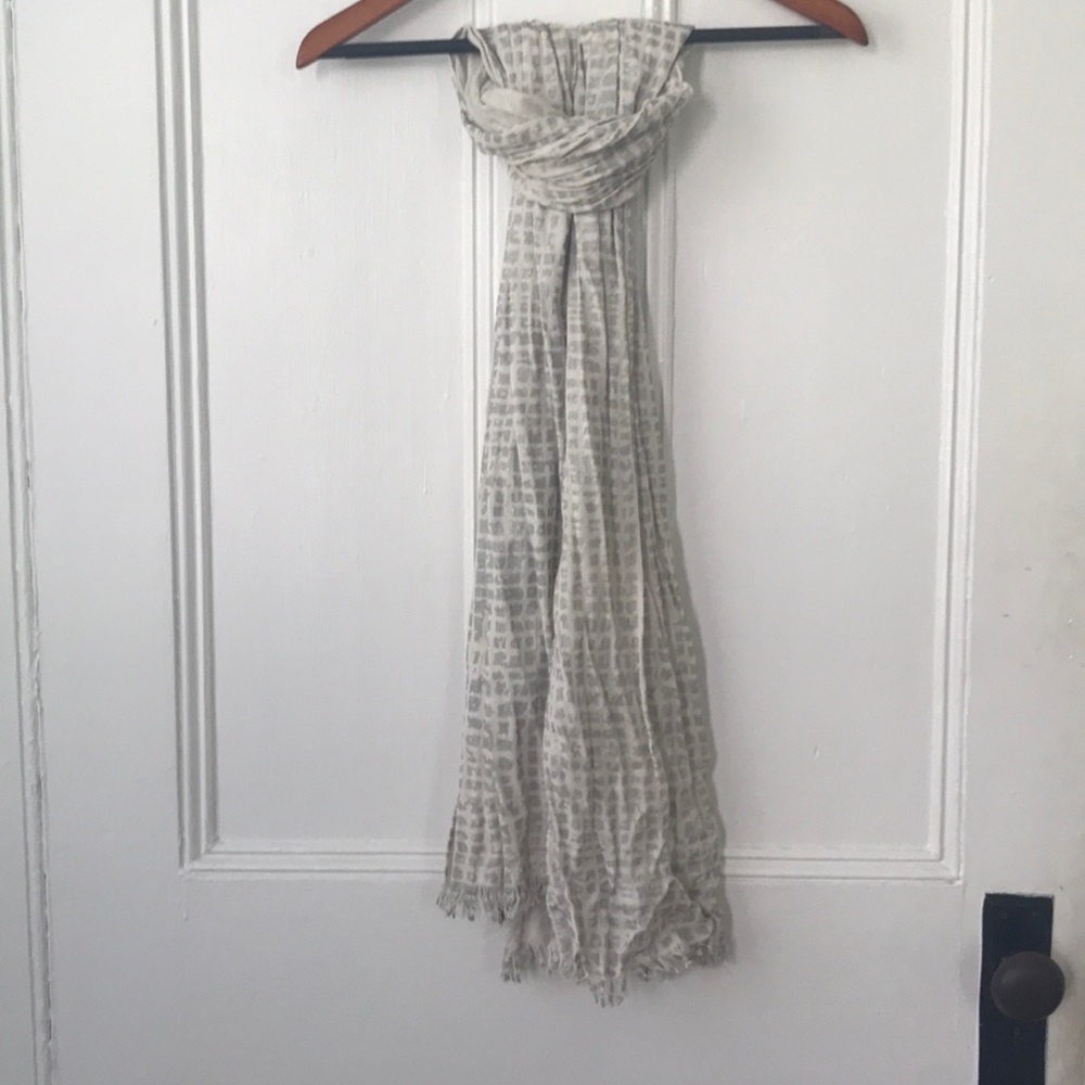 Calvin Klein Silver and white long Scarf